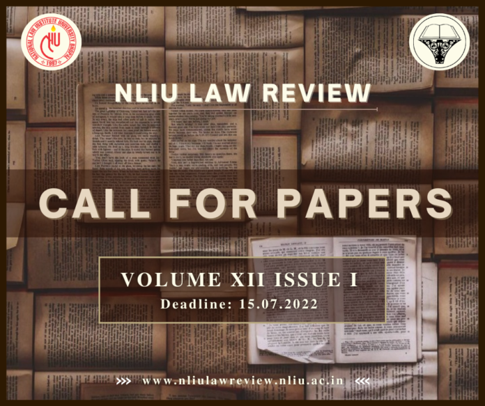 NLIU Law Review- Volume XII, Issue I (Apply by July 15)
